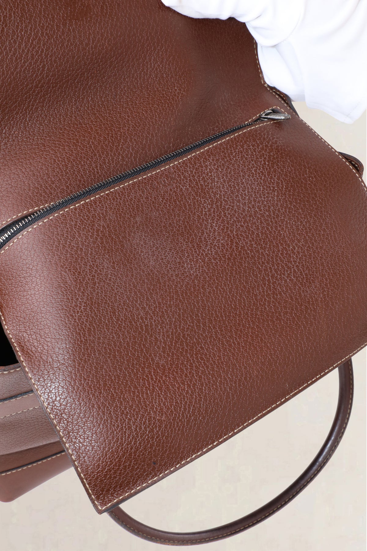 Delvaux Dark Brown Deux Le Dix Top Handle Bag