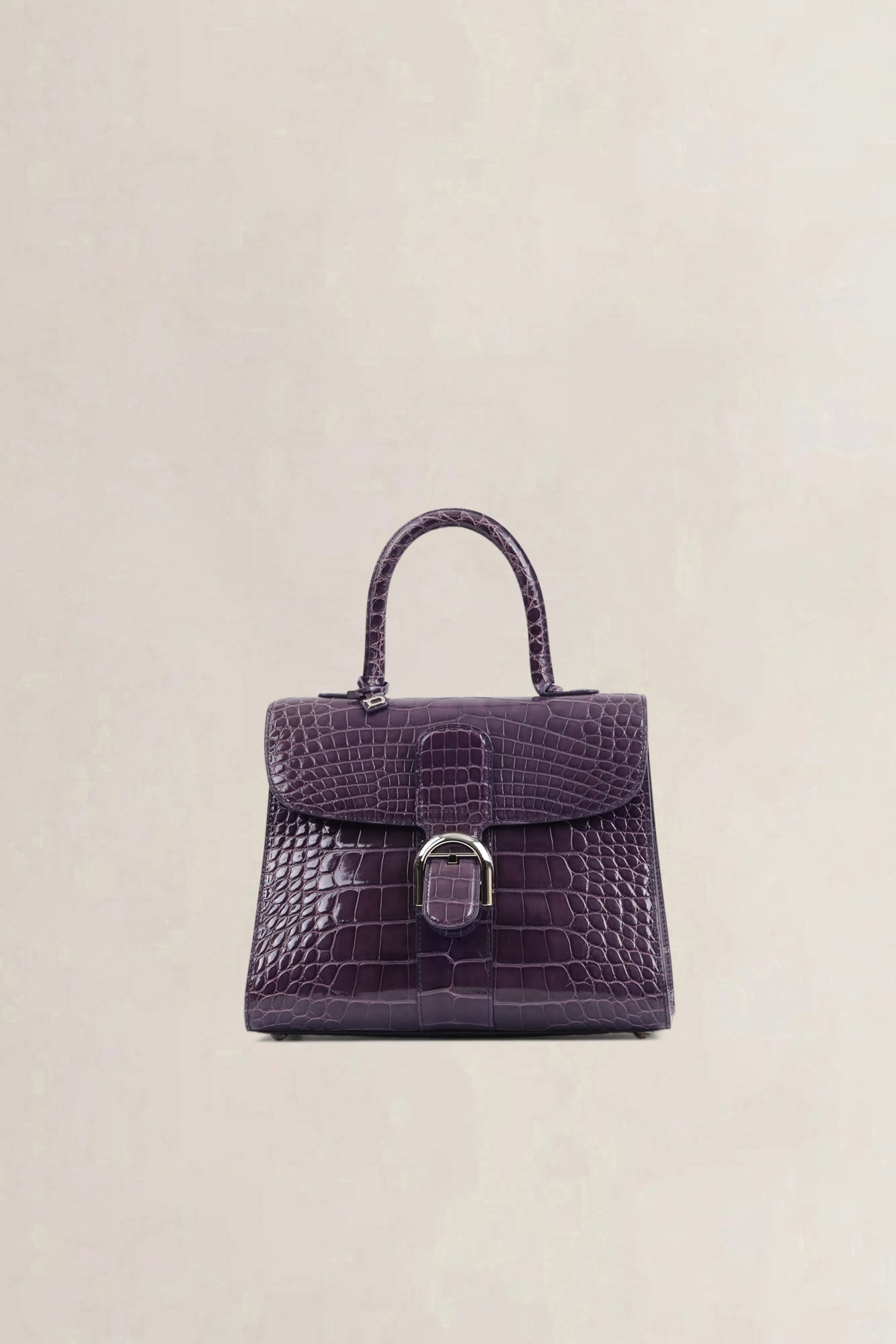 Delvaux Brillant Prune Crocodile MM Crossbody Bag