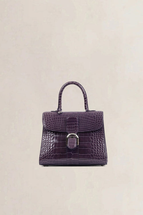 Delvaux Brillant Prune Crocodile MM Crossbody Bag