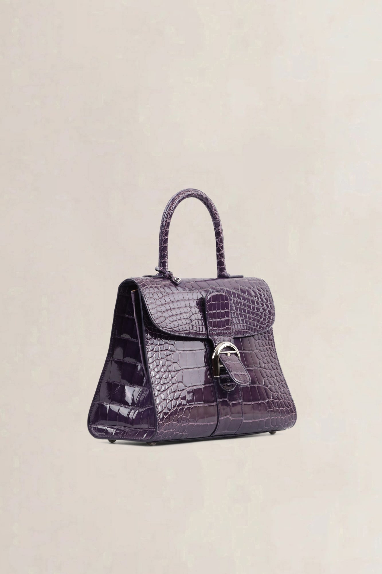 Delvaux Brillant Prune Crocodile MM Crossbody Bag