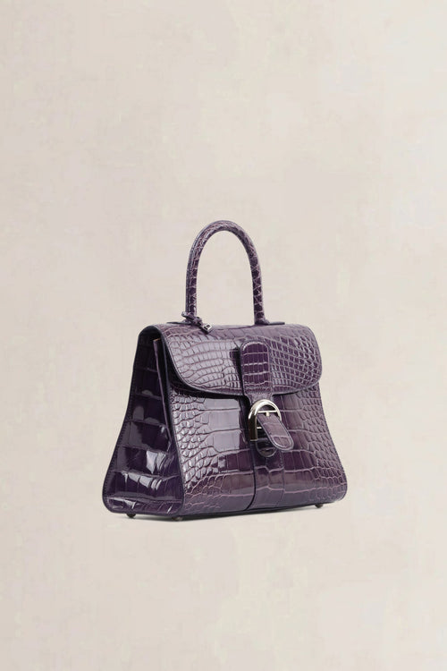 Delvaux Brillant Prune Crocodile MM Crossbody Bag