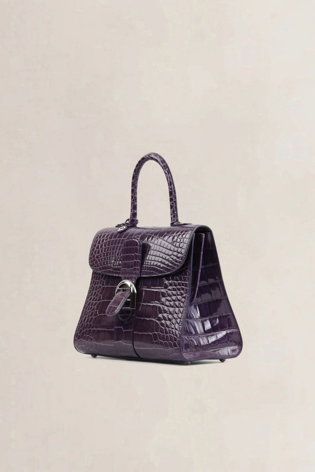 Delvaux Brillant Prune Crocodile MM Crossbody Bag