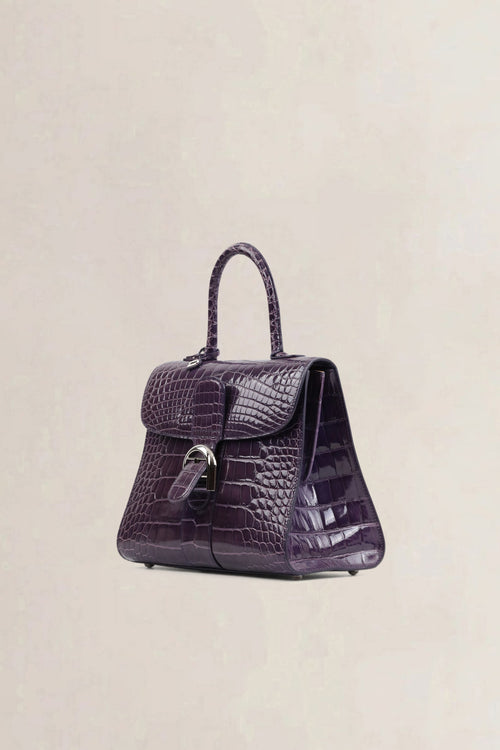 Delvaux Brillant Prune Crocodile MM Crossbody Bag