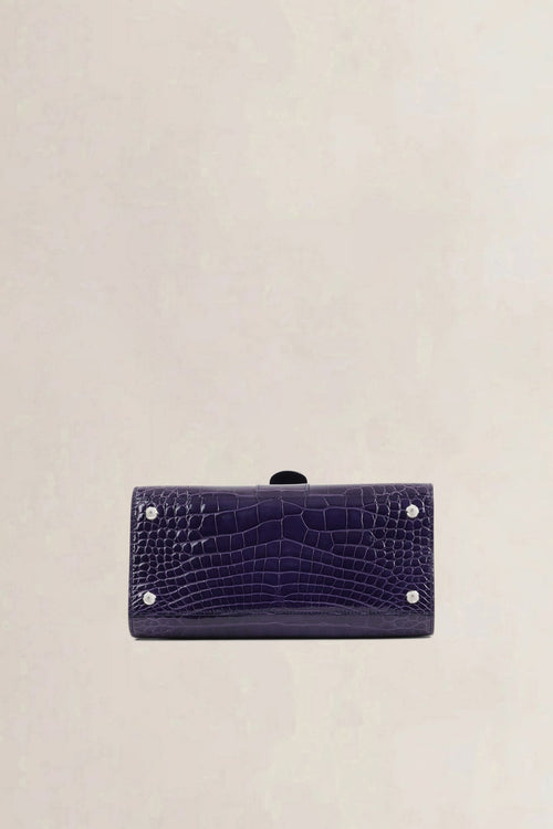 Delvaux Brillant Prune Crocodile MM Crossbody Bag