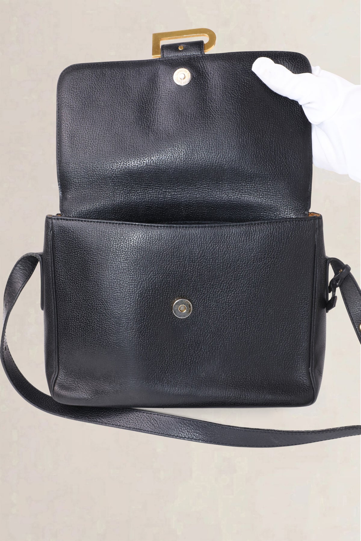 Delvaux Black Poirier Jumping Calf Crossbody Bag