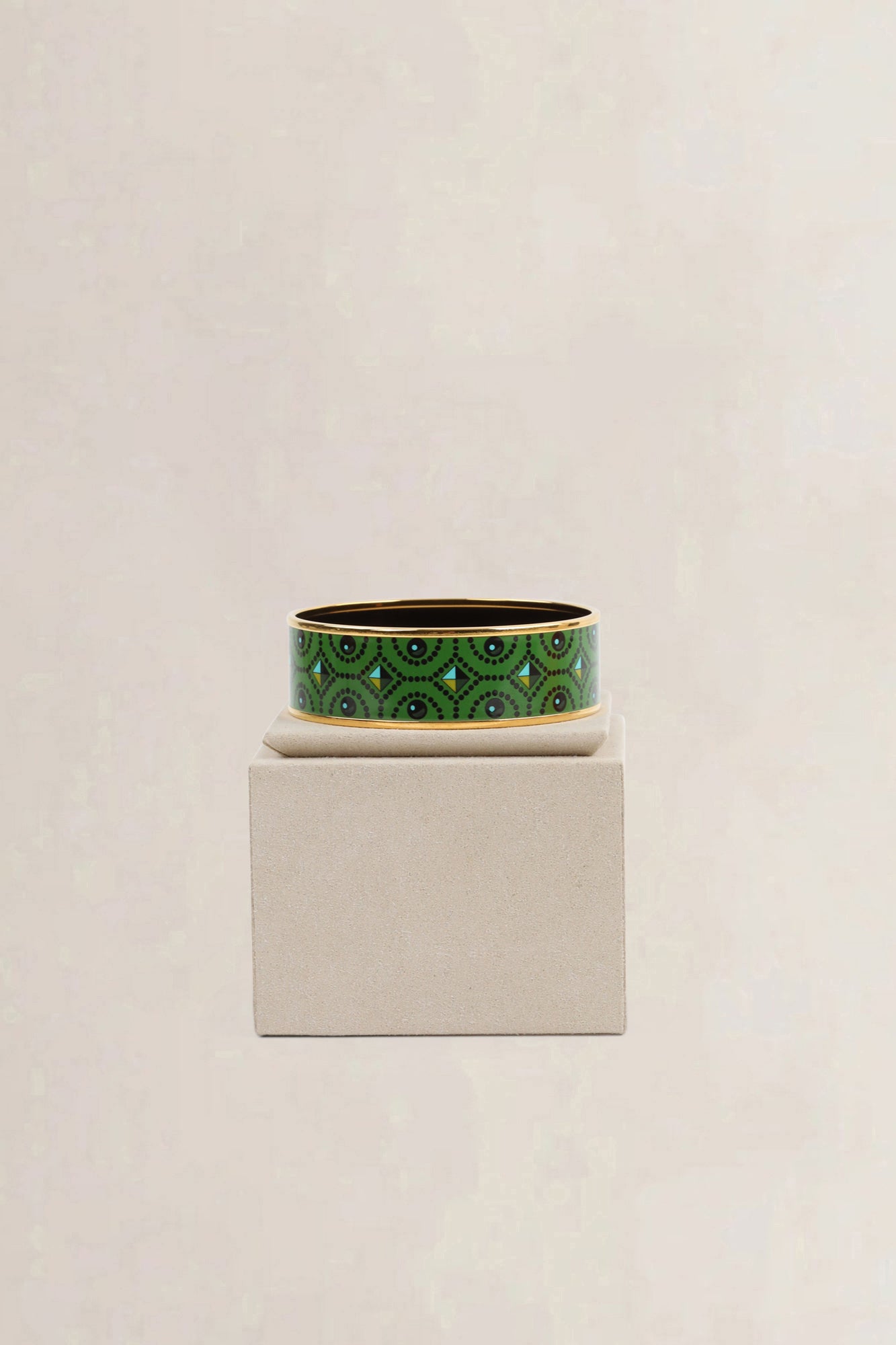 Hermès Green Wide Enamel Bracelet