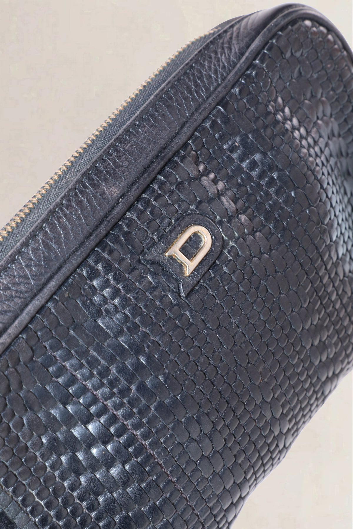 Delvaux Vintage Black Toile de Cuir Bag & Pouch Set
