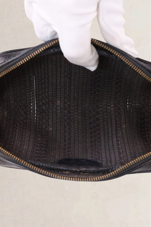 Delvaux Vintage Black Toile de Cuir Bag & Pouch Set