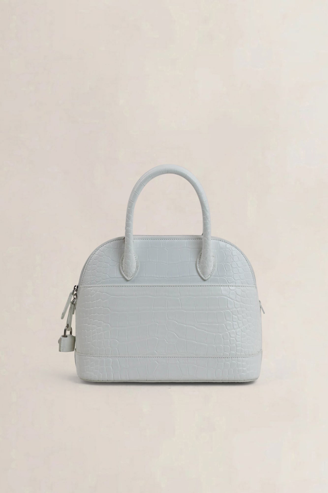 Balenciaga White Croc Embossed Patent Leather Ville Crossbody Bag