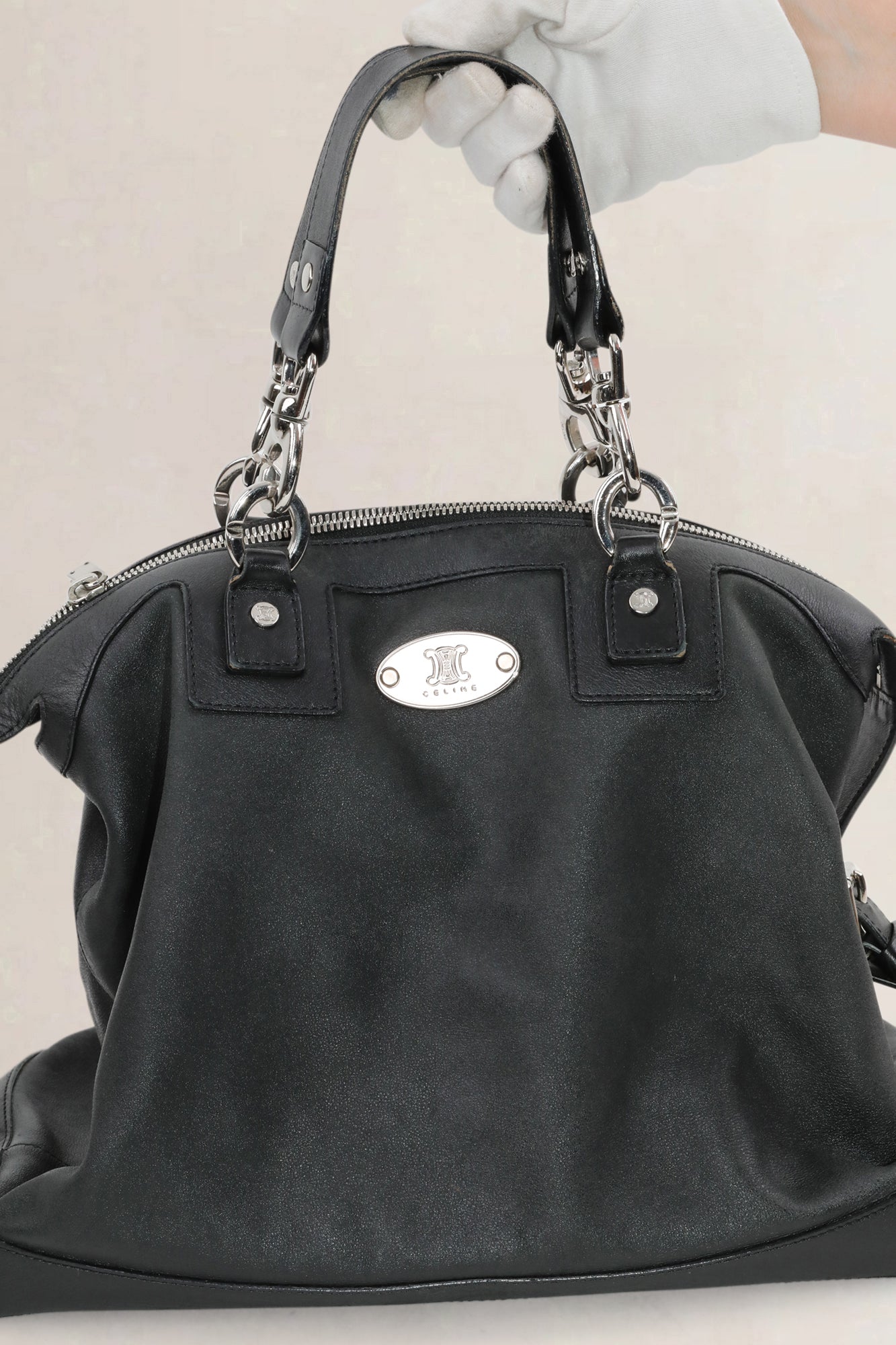 Céline Black Leather Shoulder Bag