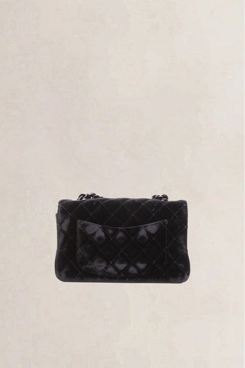 Chanel Black Quilted Velvet Wallet on Chain