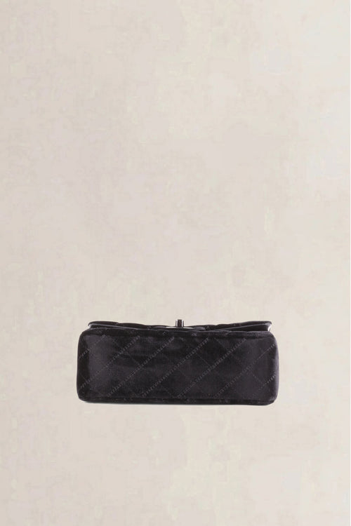 Chanel Black Quilted Velvet Wallet on Chain