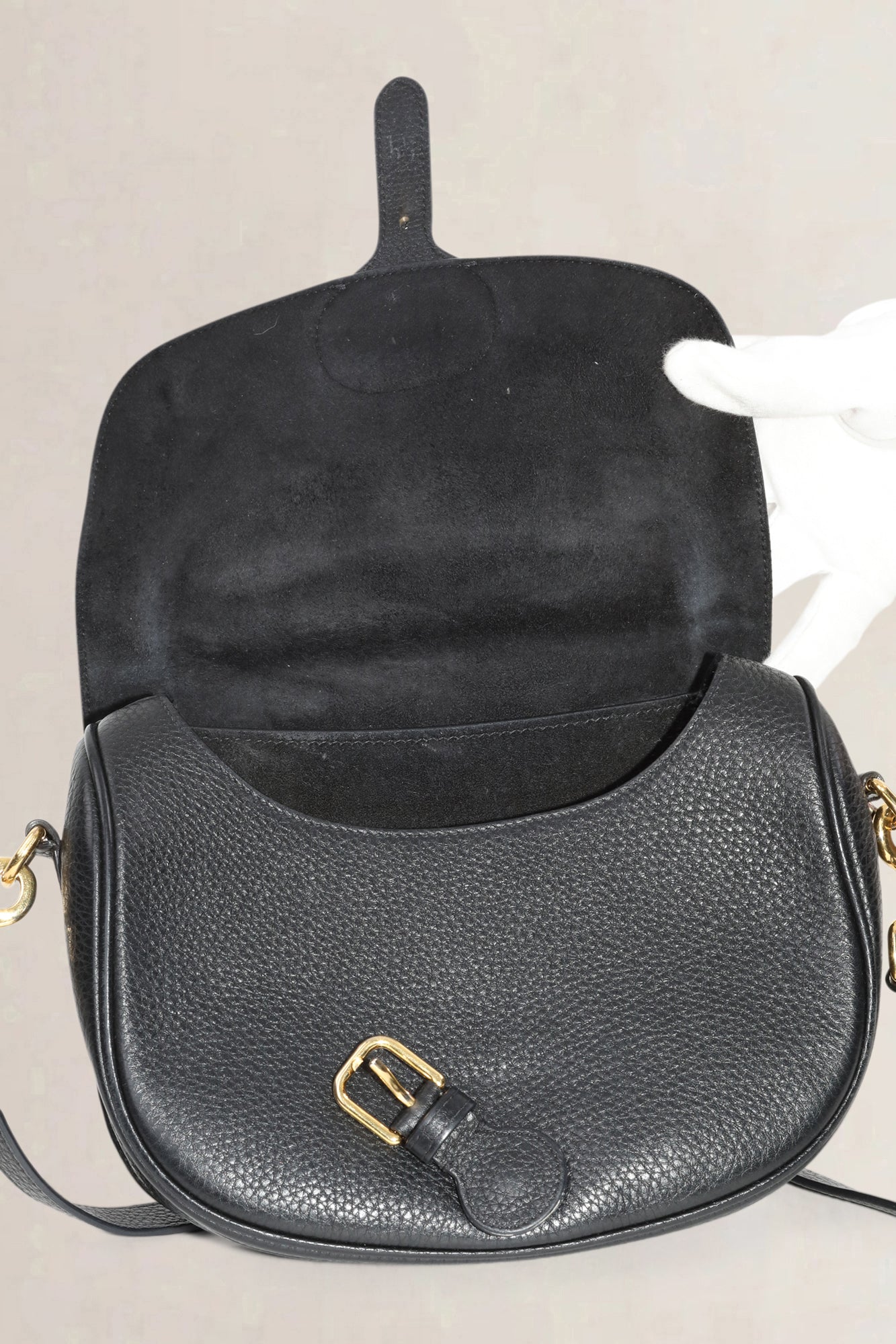 Christian Dior Black Grained Calfskin Bobby Medium Crossbody Bag