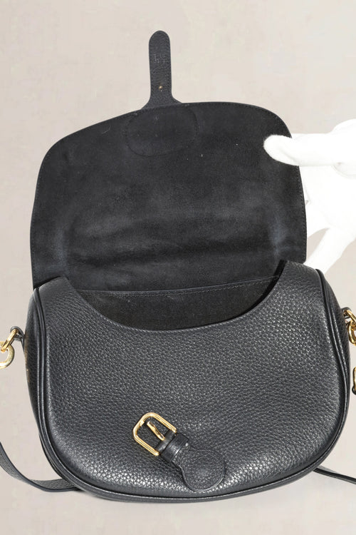 Christian Dior Black Grained Calfskin Bobby Medium Crossbody Bag