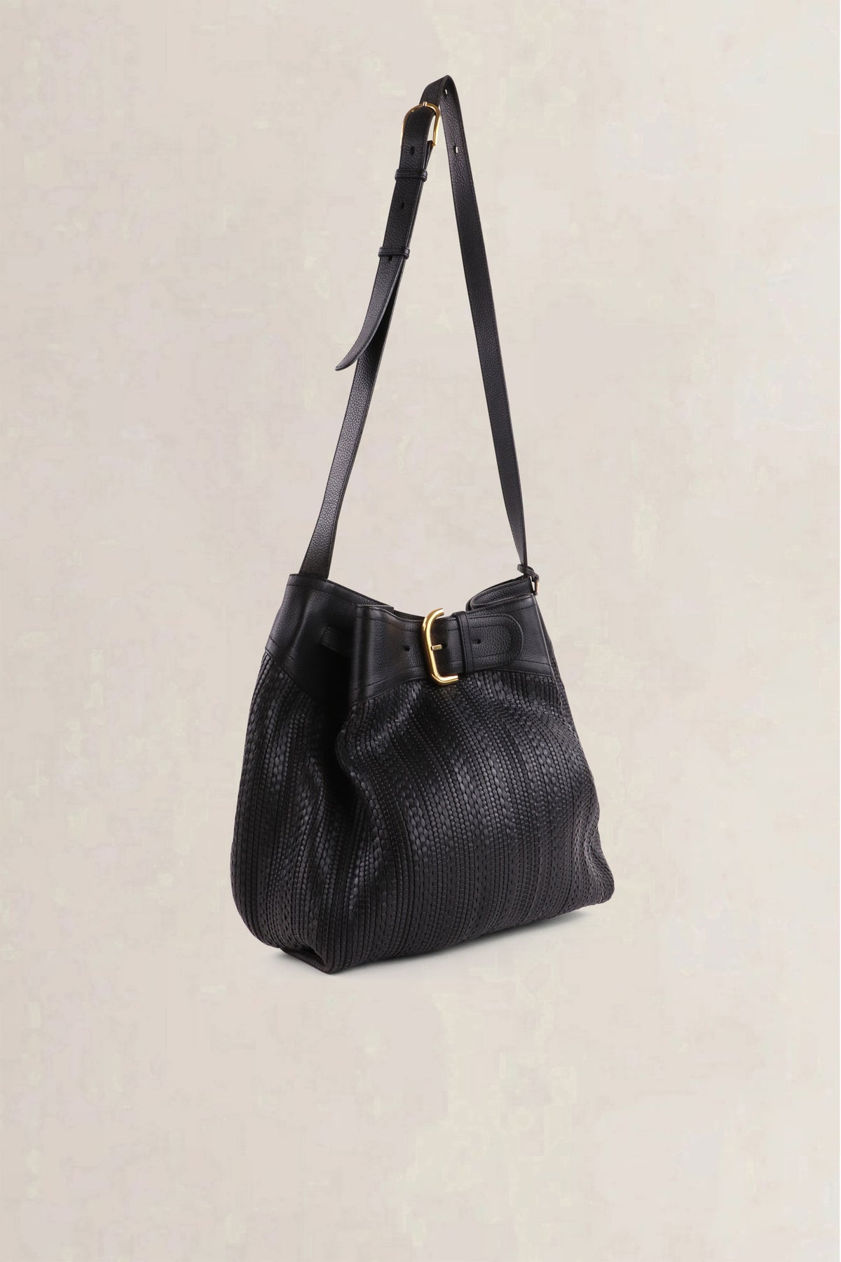 Delvaux Black Bergerac Toile de Cuir Crossbody Bag