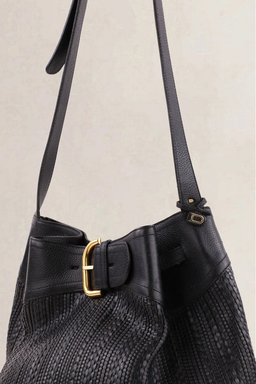 Delvaux Black Bergerac Toile de Cuir Crossbody Bag