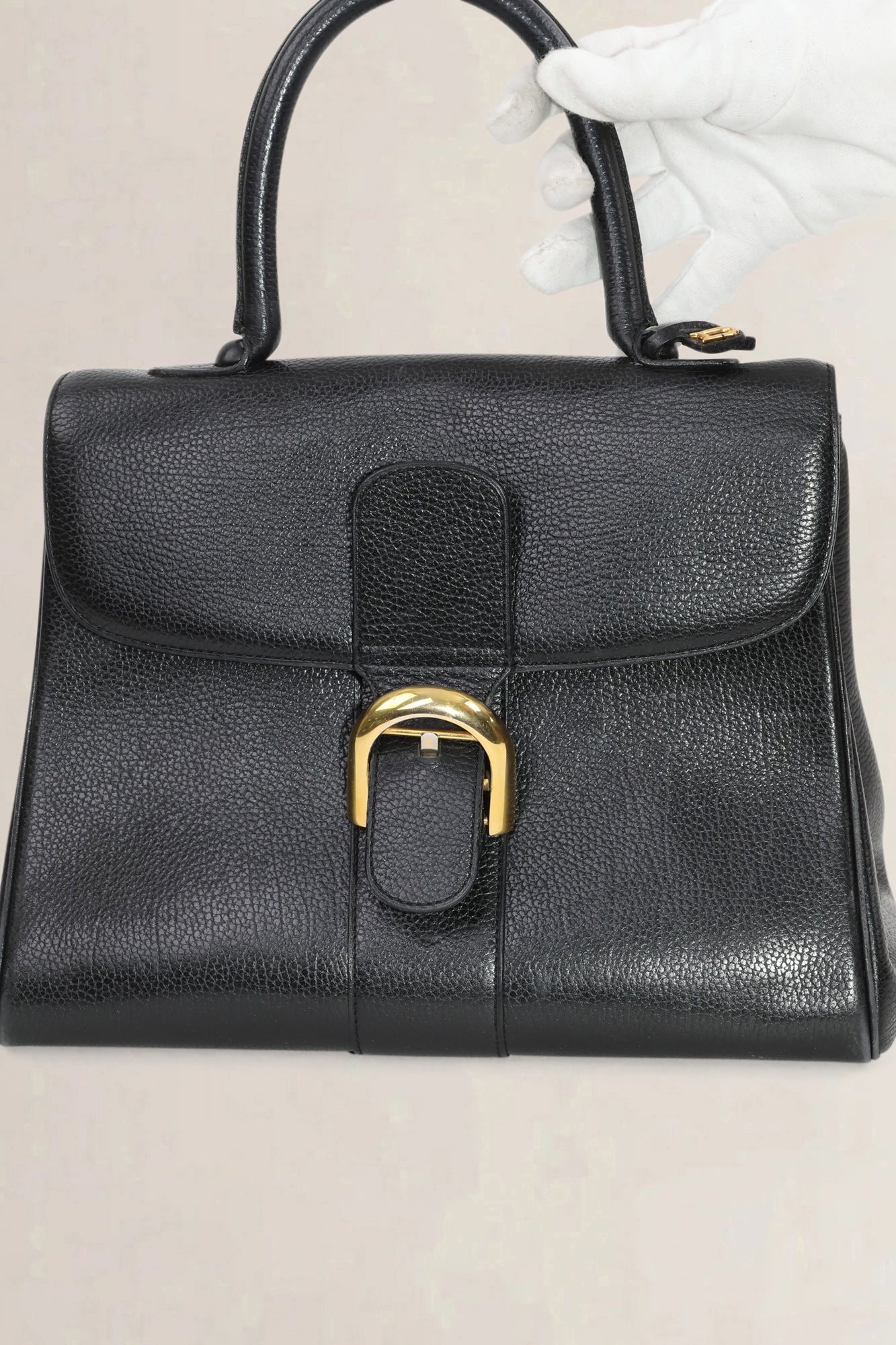 Delvaux Brillant Black MM Top Handle Bag