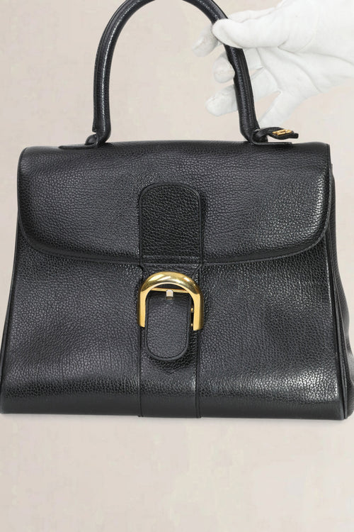 Delvaux Brillant Black MM Top Handle Bag