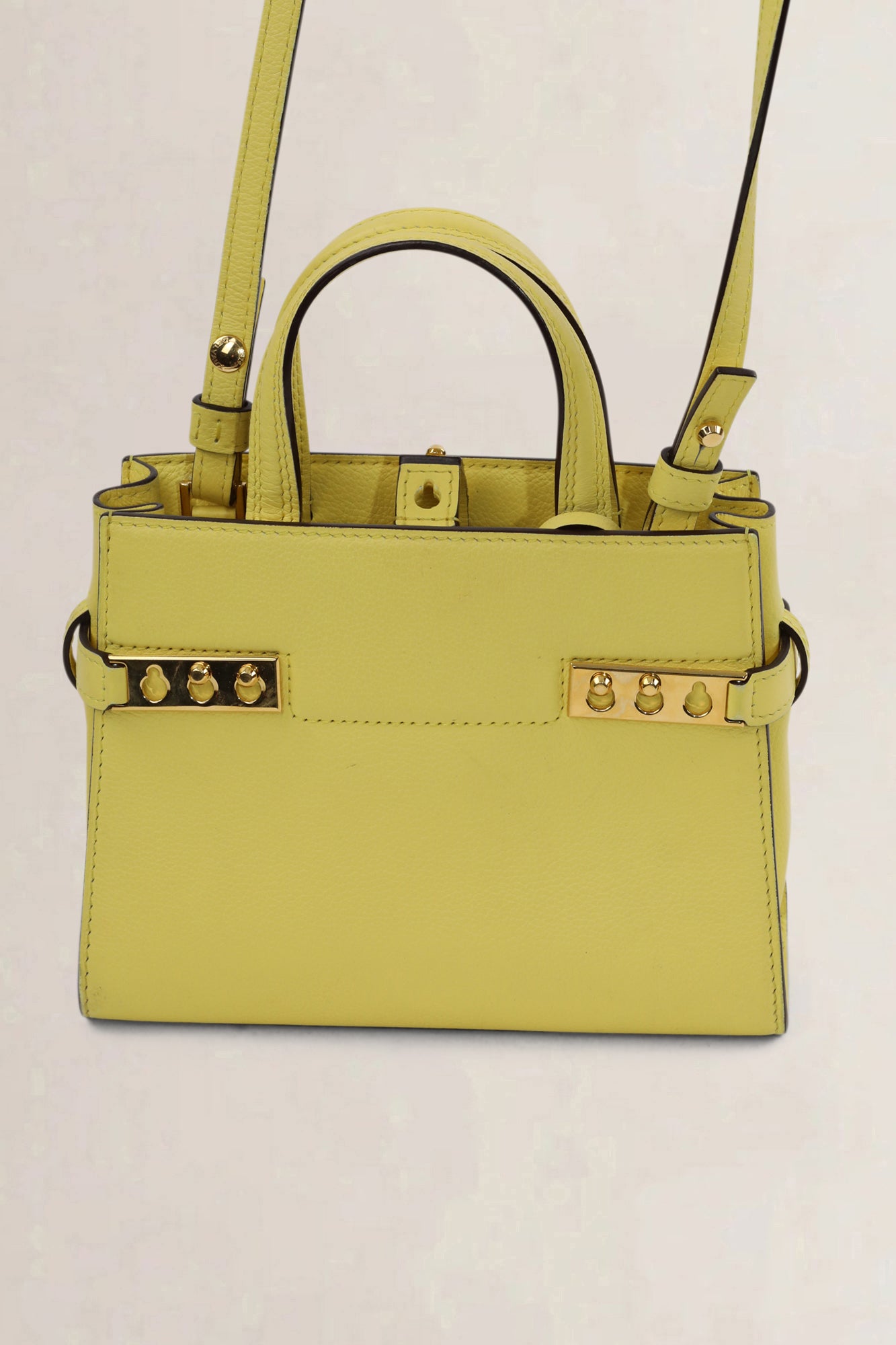 Delvaux Tempête Crush Yellow Mini Crossbody Bag