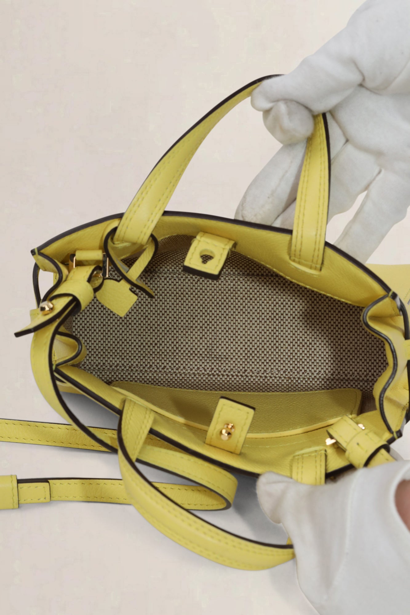 Delvaux Tempête Crush Yellow Mini Crossbody Bag