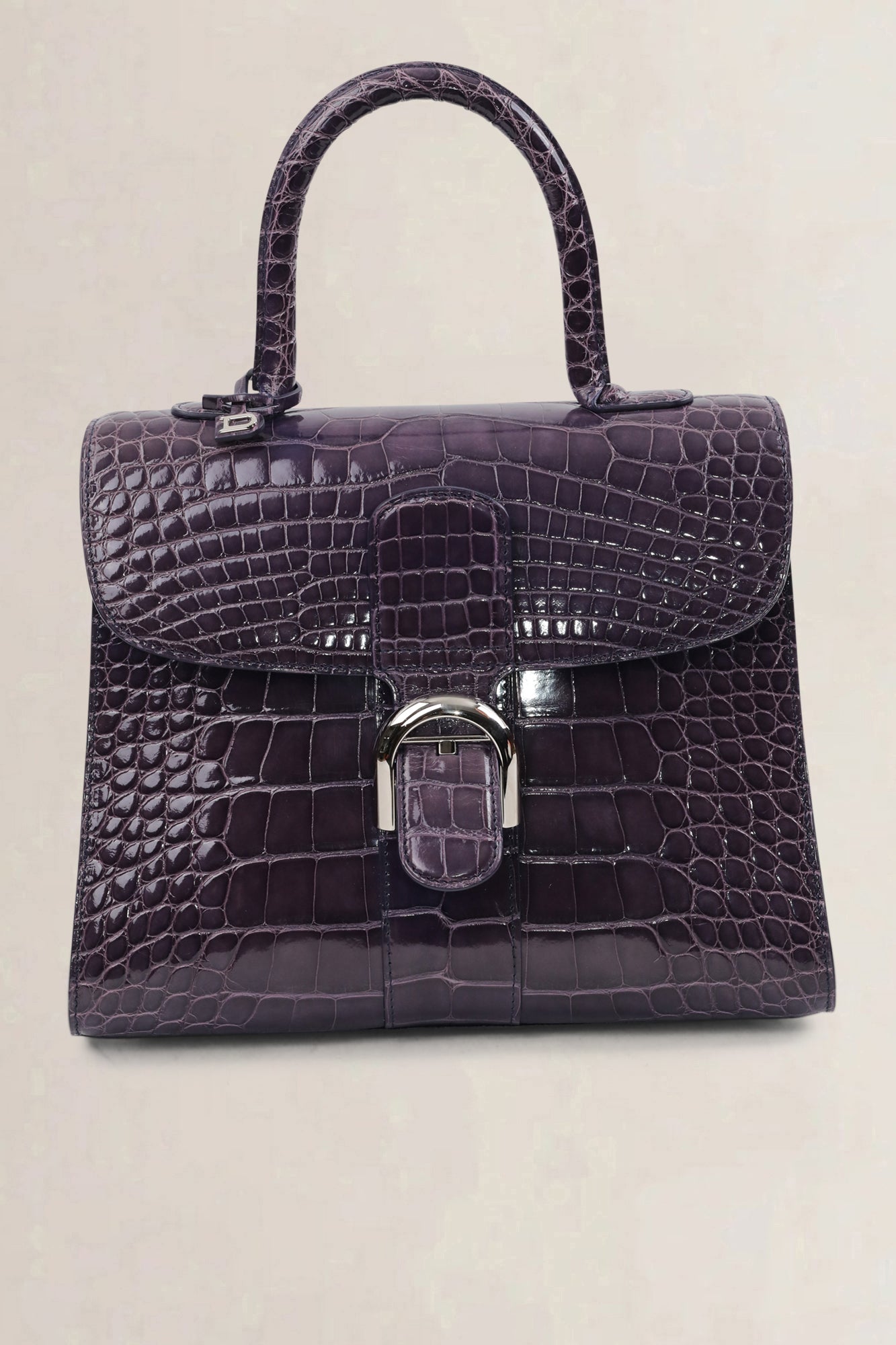 Delvaux Brillant Prune Crocodile MM Crossbody Bag