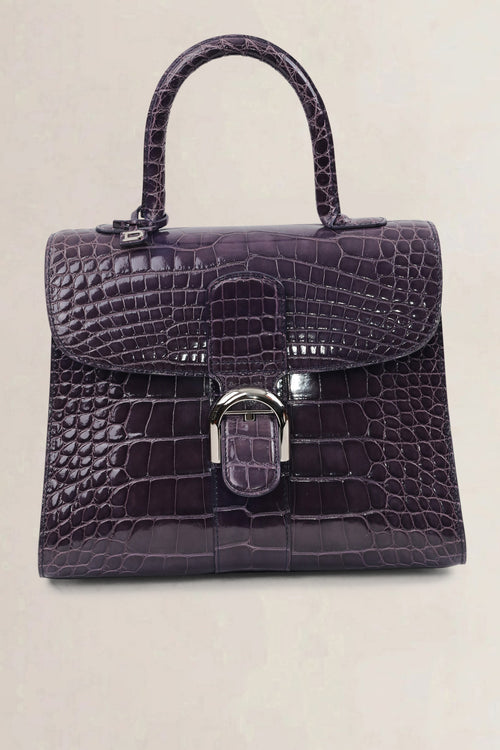 Delvaux Brillant Prune Crocodile MM Crossbody Bag
