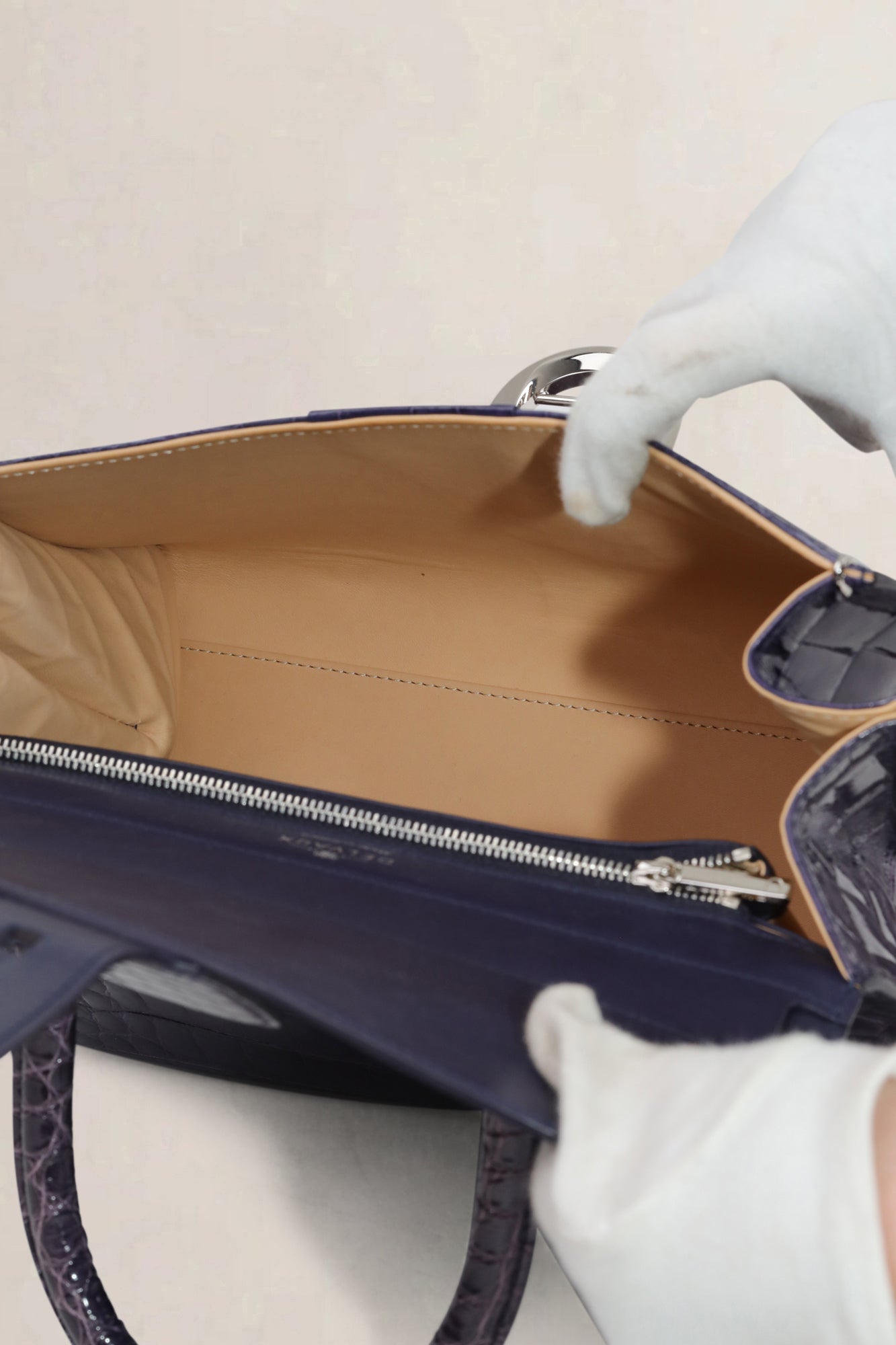 Delvaux Brillant Prune Crocodile MM Crossbody Bag