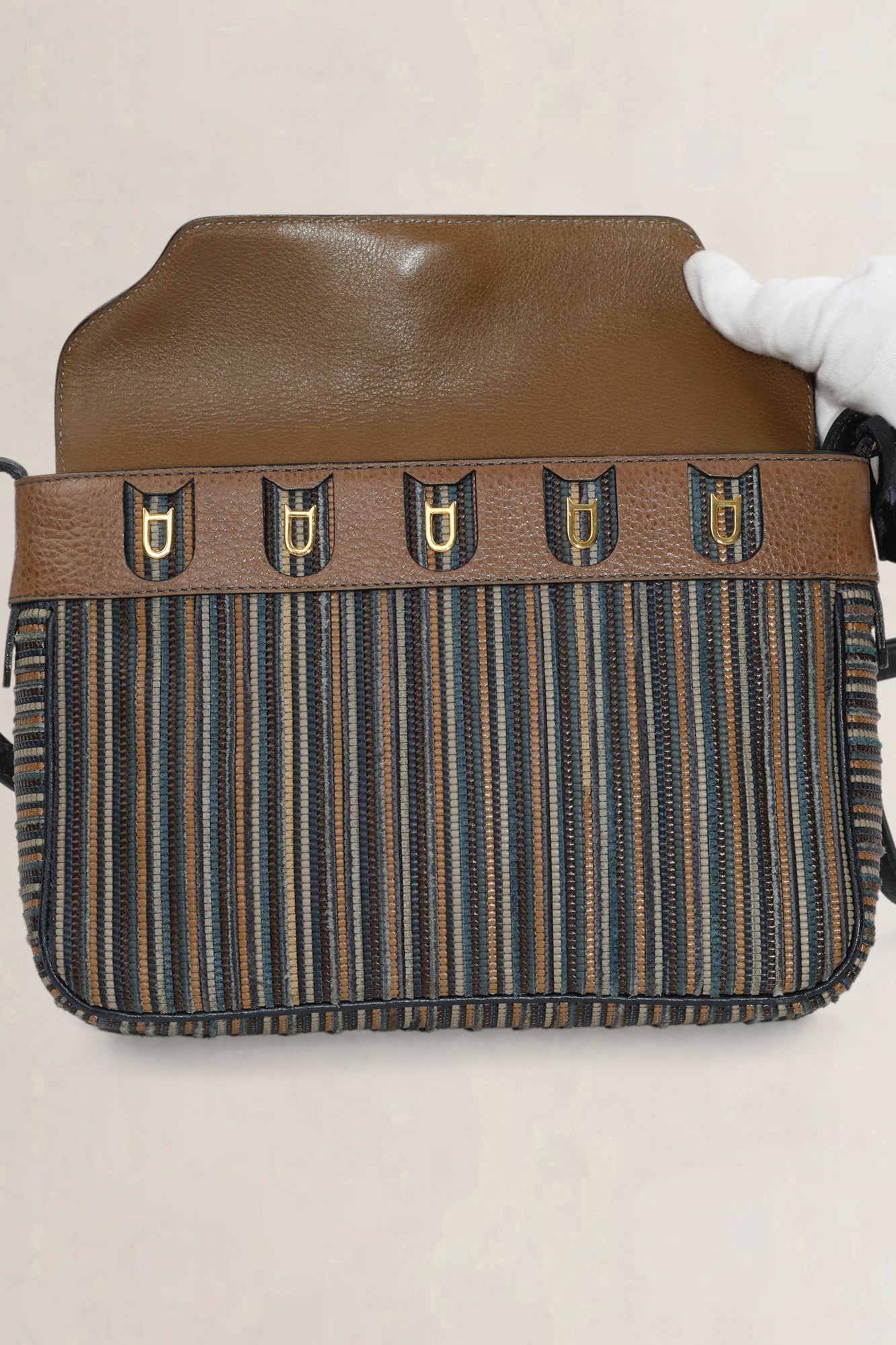 Delvaux Toile De Cuir Fuiraire Crossbody Bag