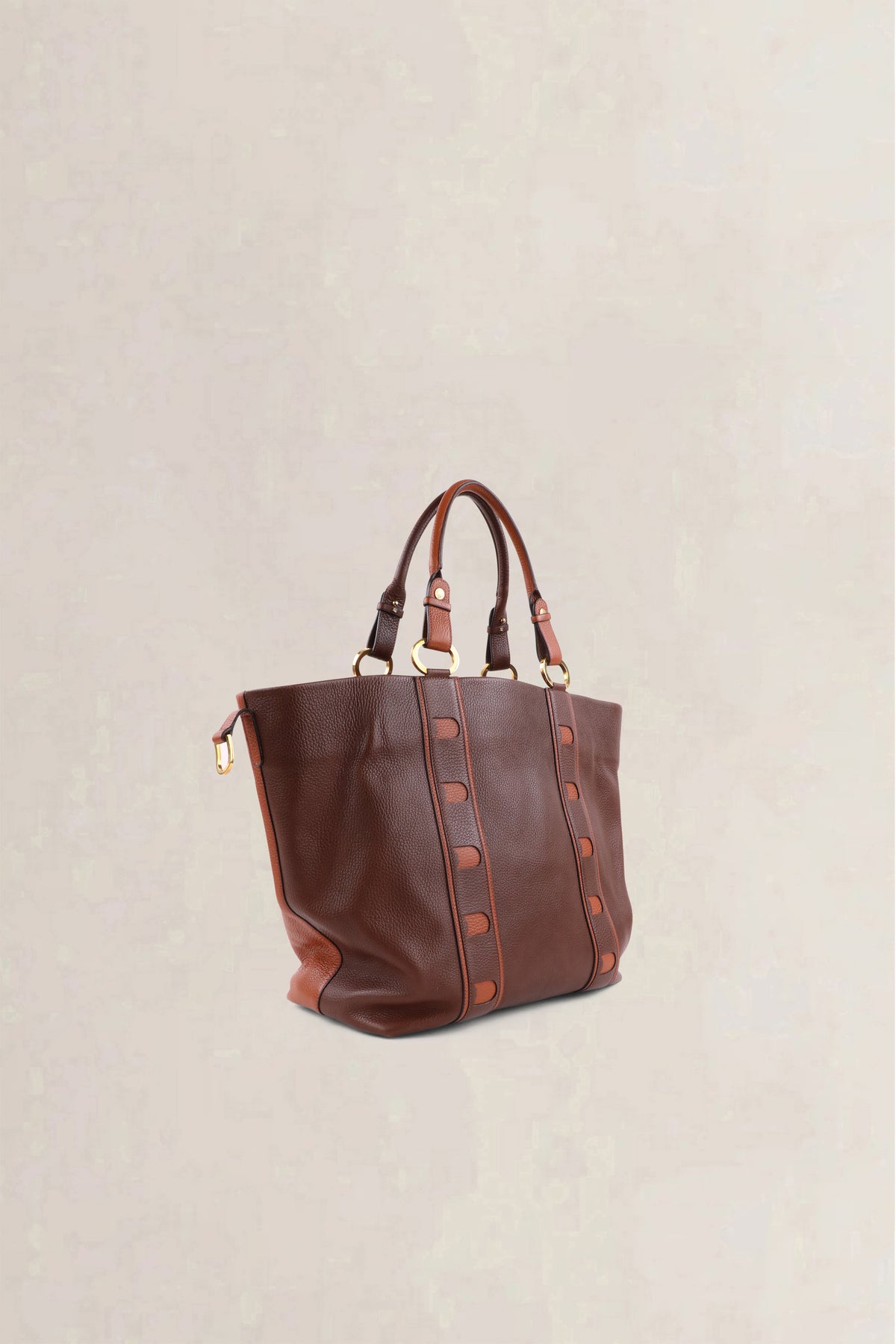 Delvaux Vintage Two-Tone Brown Jumping Calf Top Handle Bag