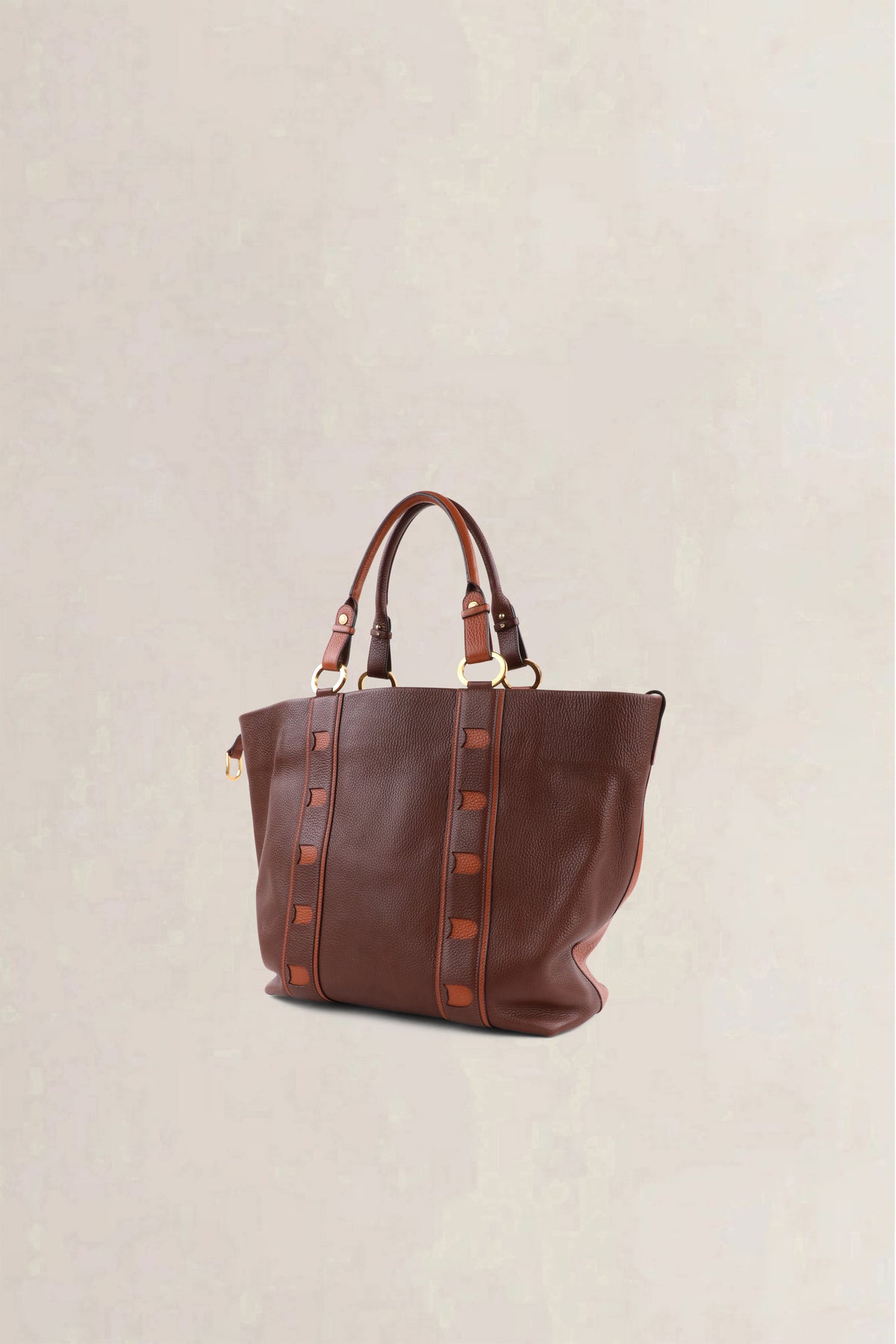 Delvaux Vintage Two-Tone Brown Jumping Calf Top Handle Bag