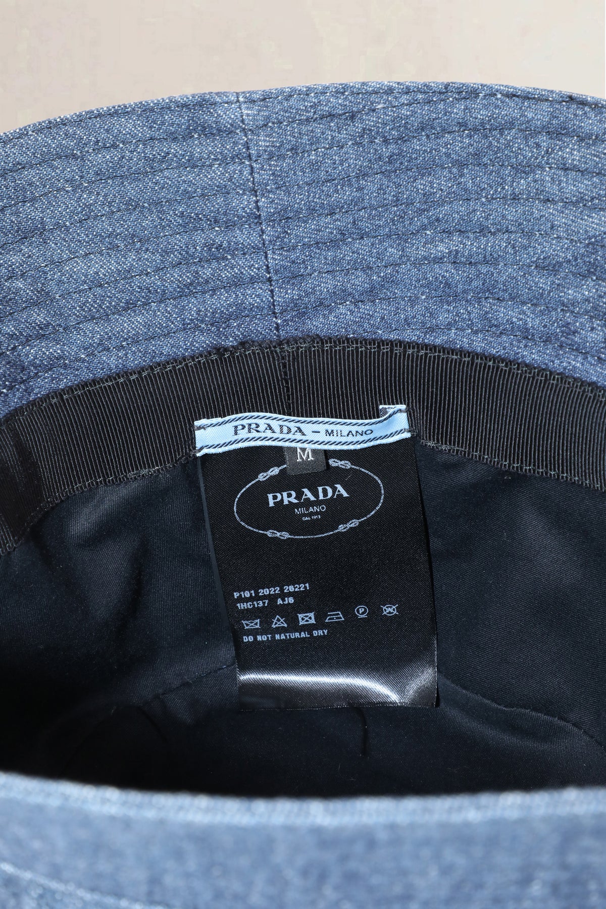 Prada Dark Blue Denim Triangle Logo — preloved