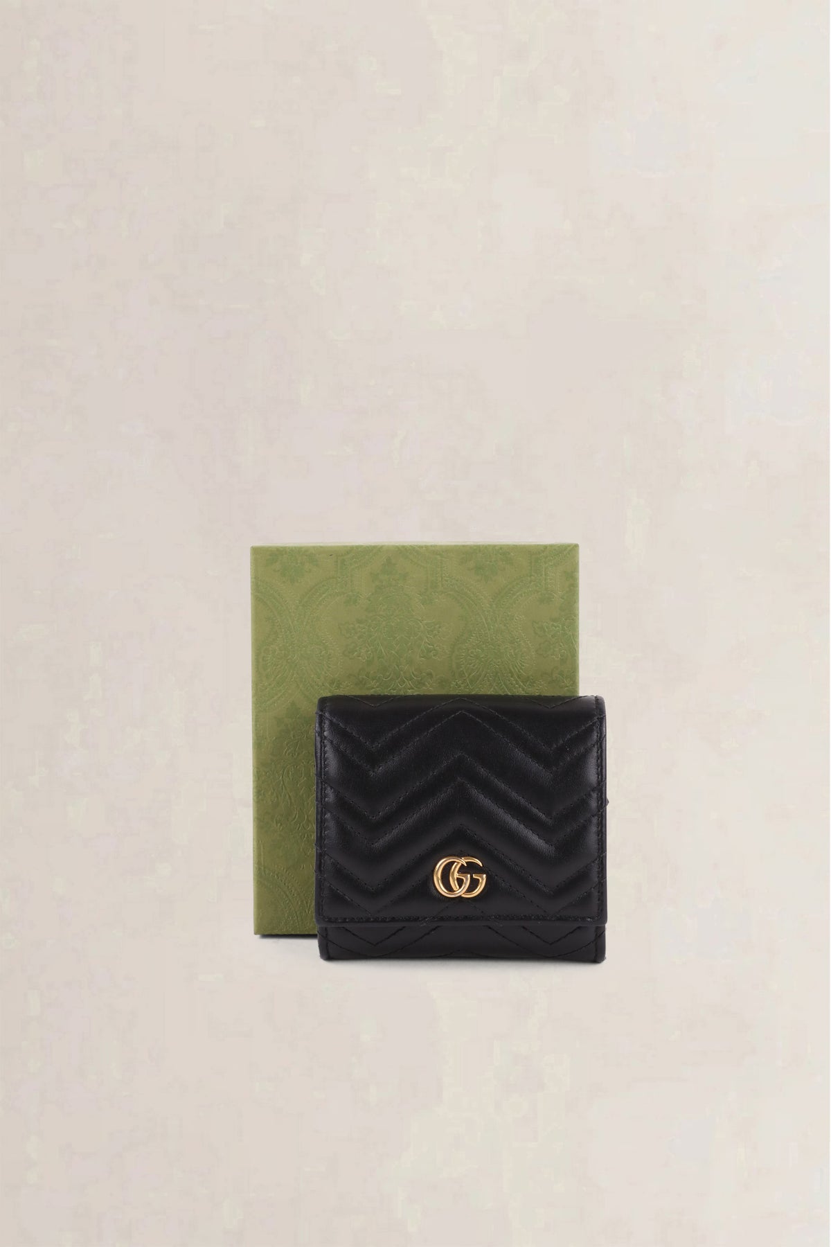 Gucci Black GG Marmont Matelassé Wallet
