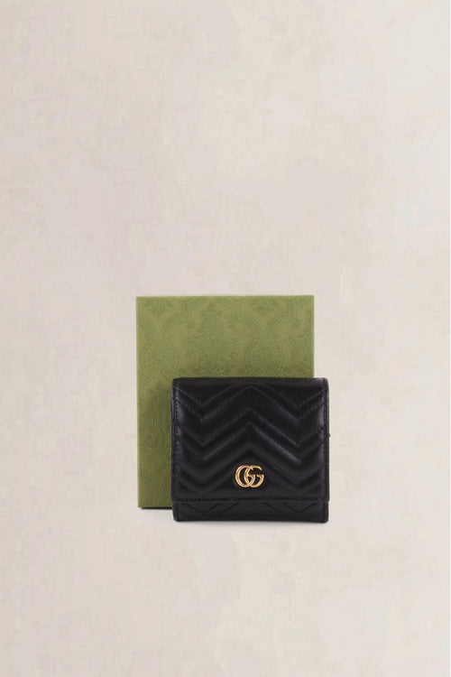 Gucci Black GG Marmont Matelassé Wallet