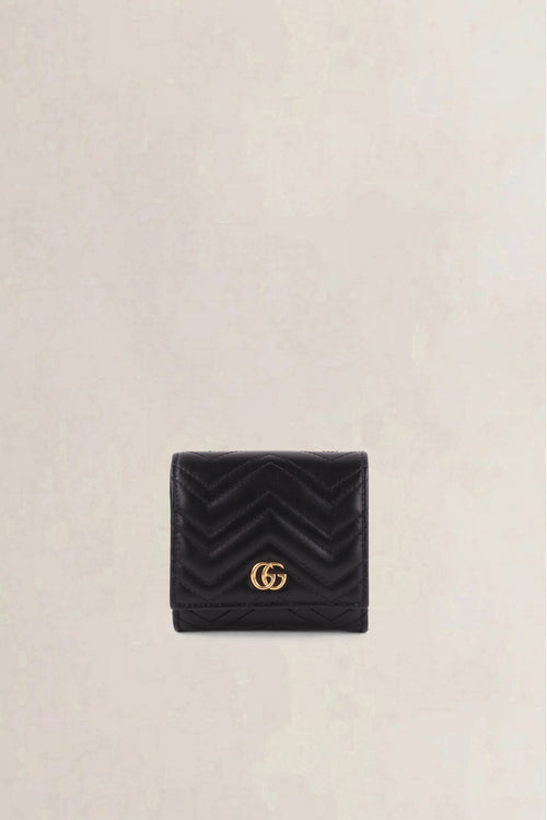 Gucci Black GG Marmont Matelassé Wallet