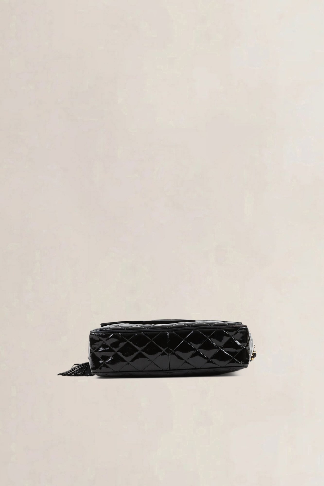 Chanel Black Quilted Patent Leather Camera Crossbody Bag
