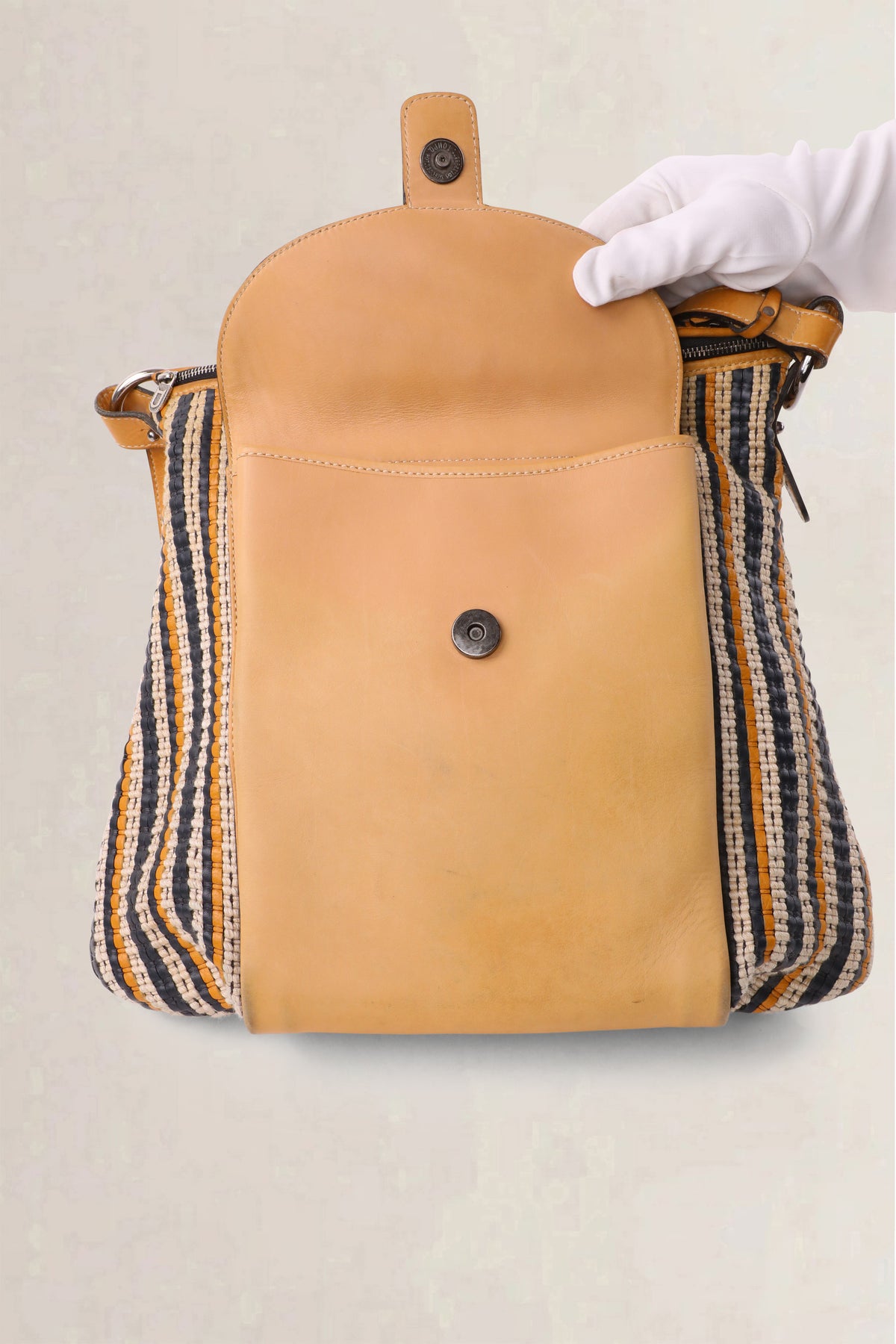 Delvaux Multicolor Flou Toile de Cuir Crossbody Bag