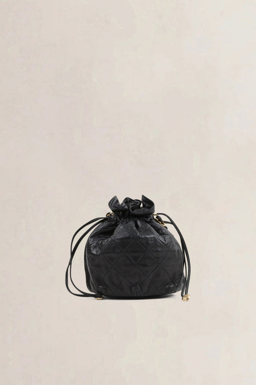 Chanel Black Lambskin Drawstring Bucket Bag