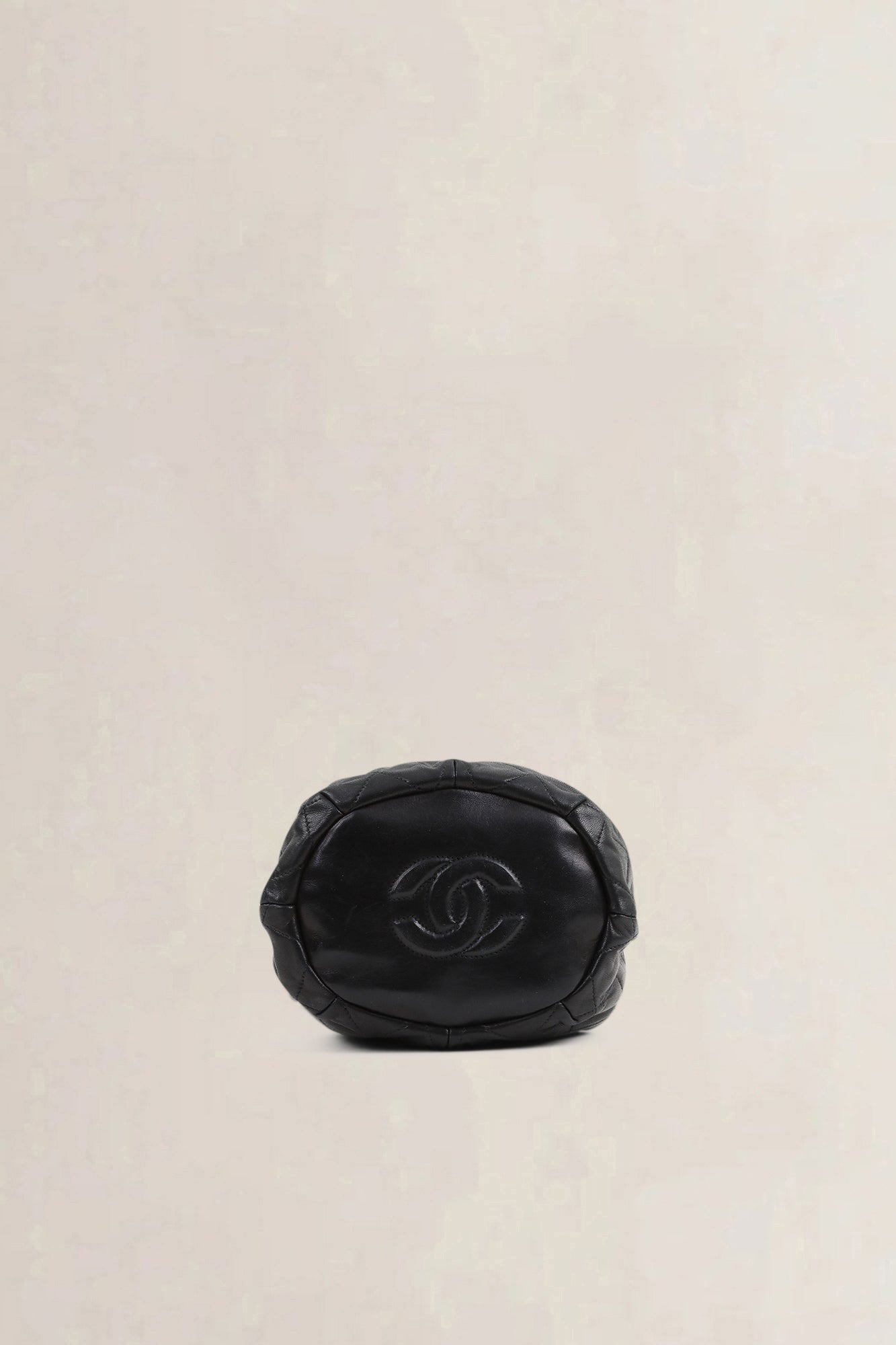 Chanel Black Lambskin Drawstring Bucket Bag