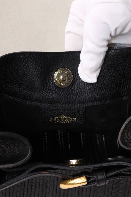 Delvaux Black Bergerac Toile de Cuir Crossbody Bag