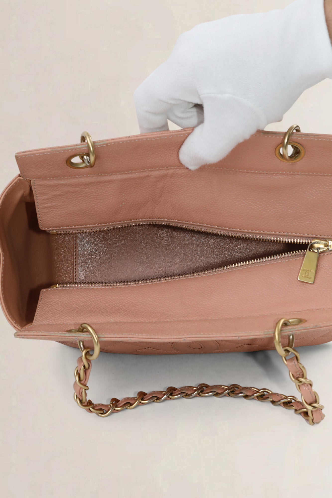 Chanel Pink Caviar Leather Shoulder Bag