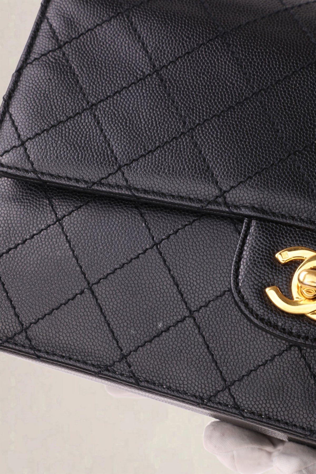 Chanel Black Caviar Quilted Classic Flap Medium Shoulder Bag