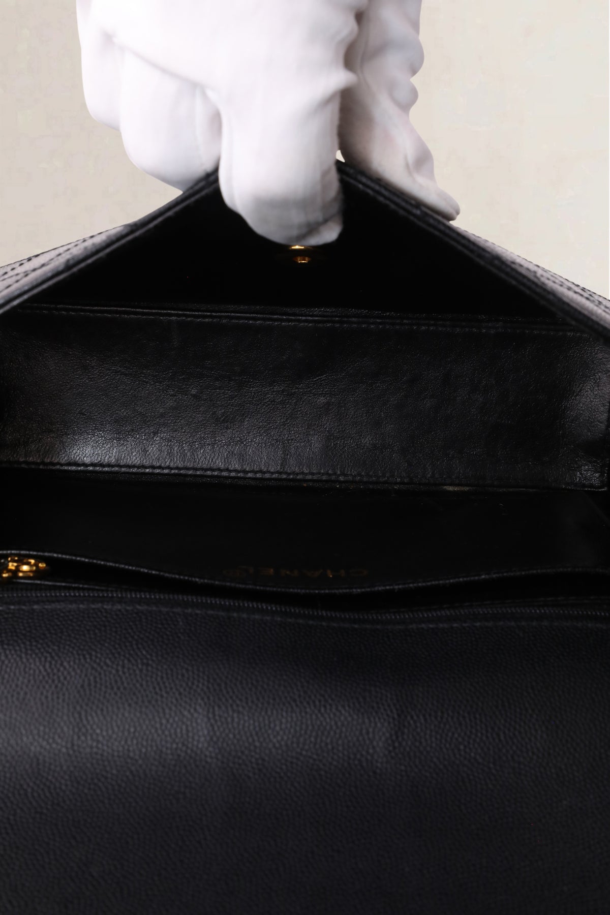 Chanel Black Caviar Quilted Classic Flap Medium Shoulder Bag