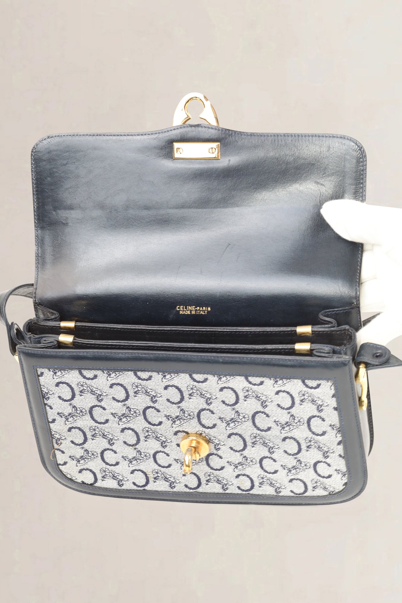 Céline Blue Monogram Crossbody Bag
