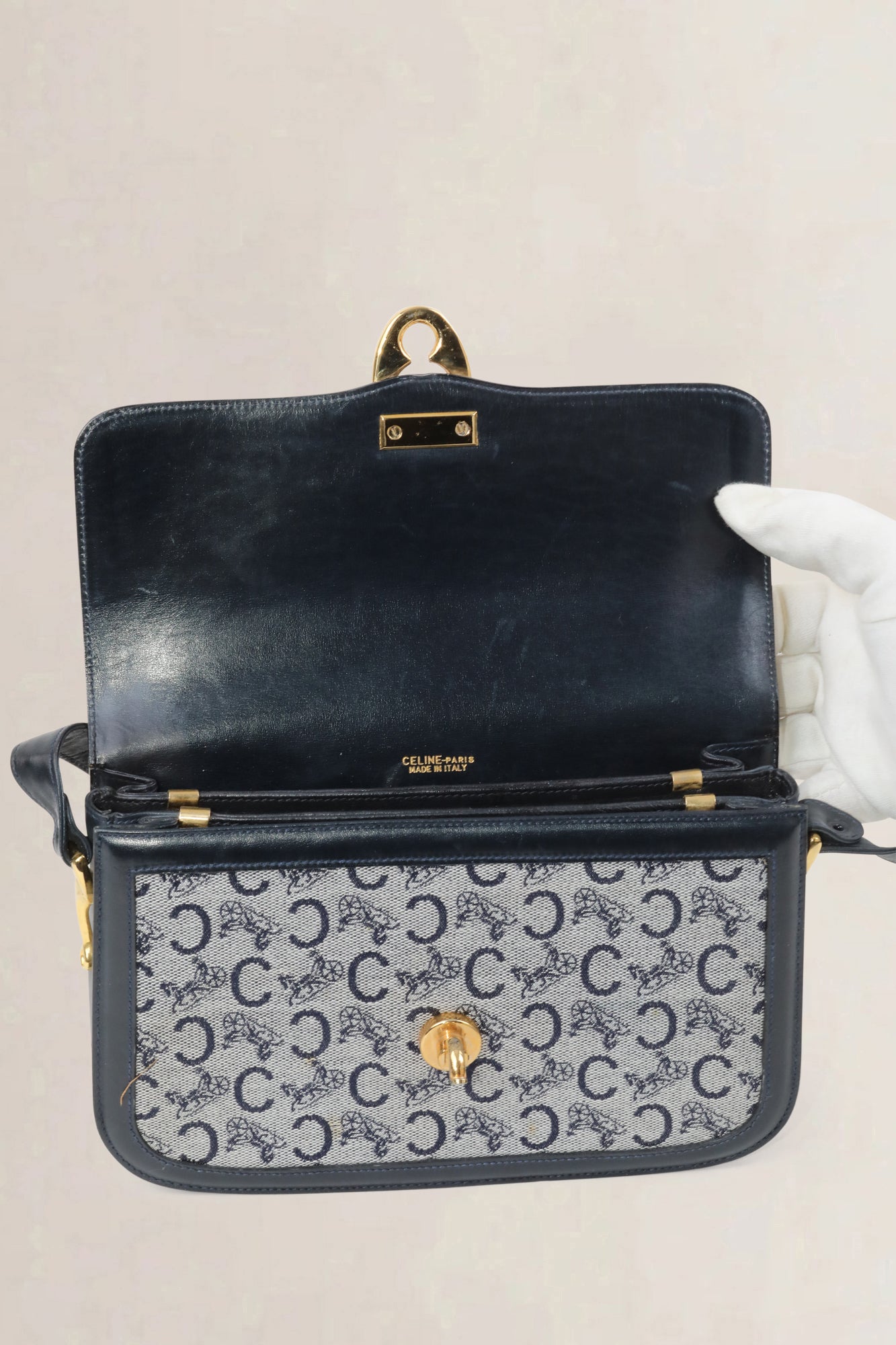 Céline Blue Monogram Crossbody Bag
