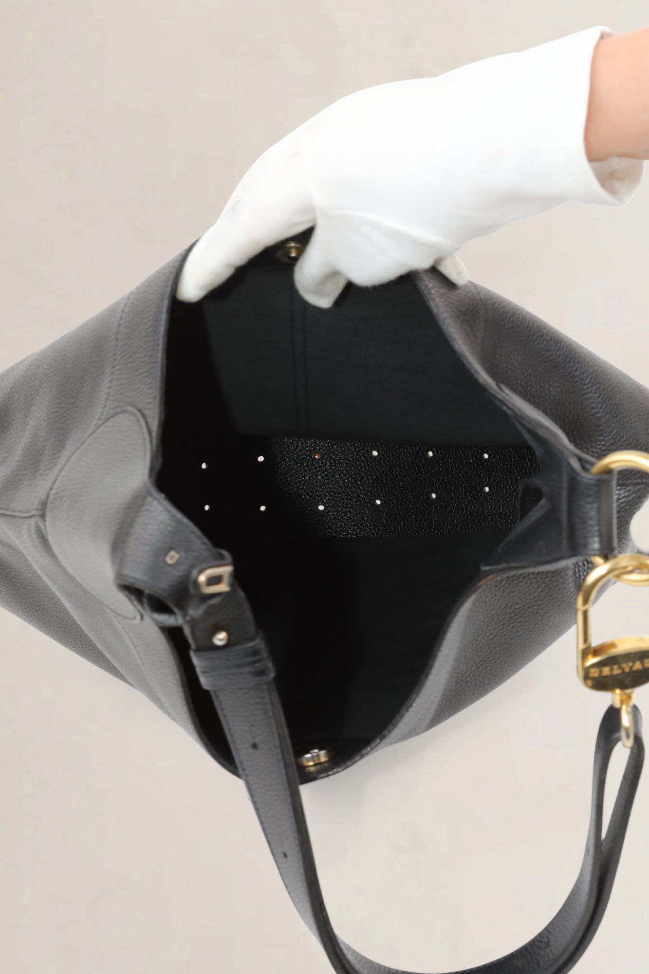 Delvaux Black Satan Shoulder Bag
