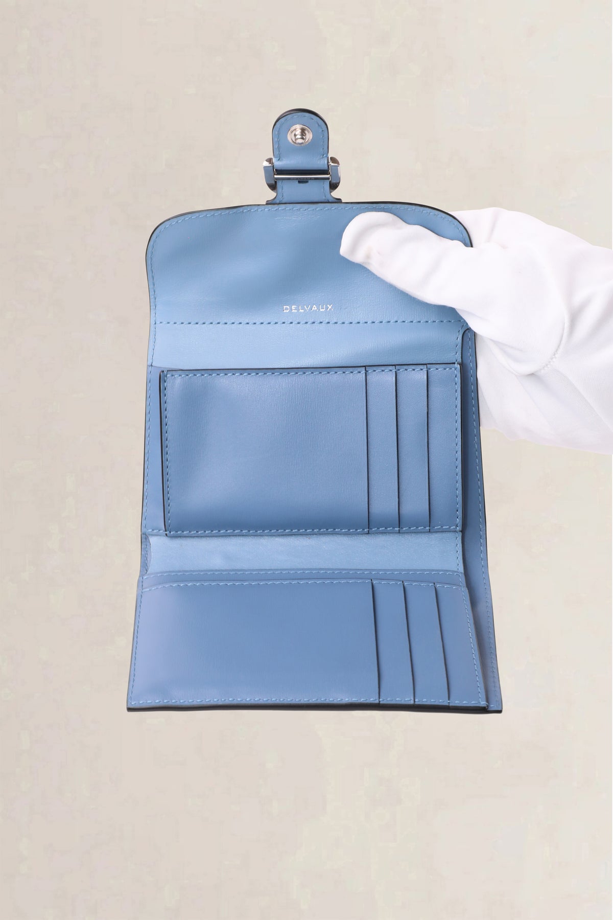 Delvaux Blue Brillant Compact Wallet