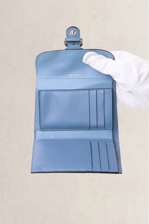 Delvaux Blue Brillant Compact Wallet