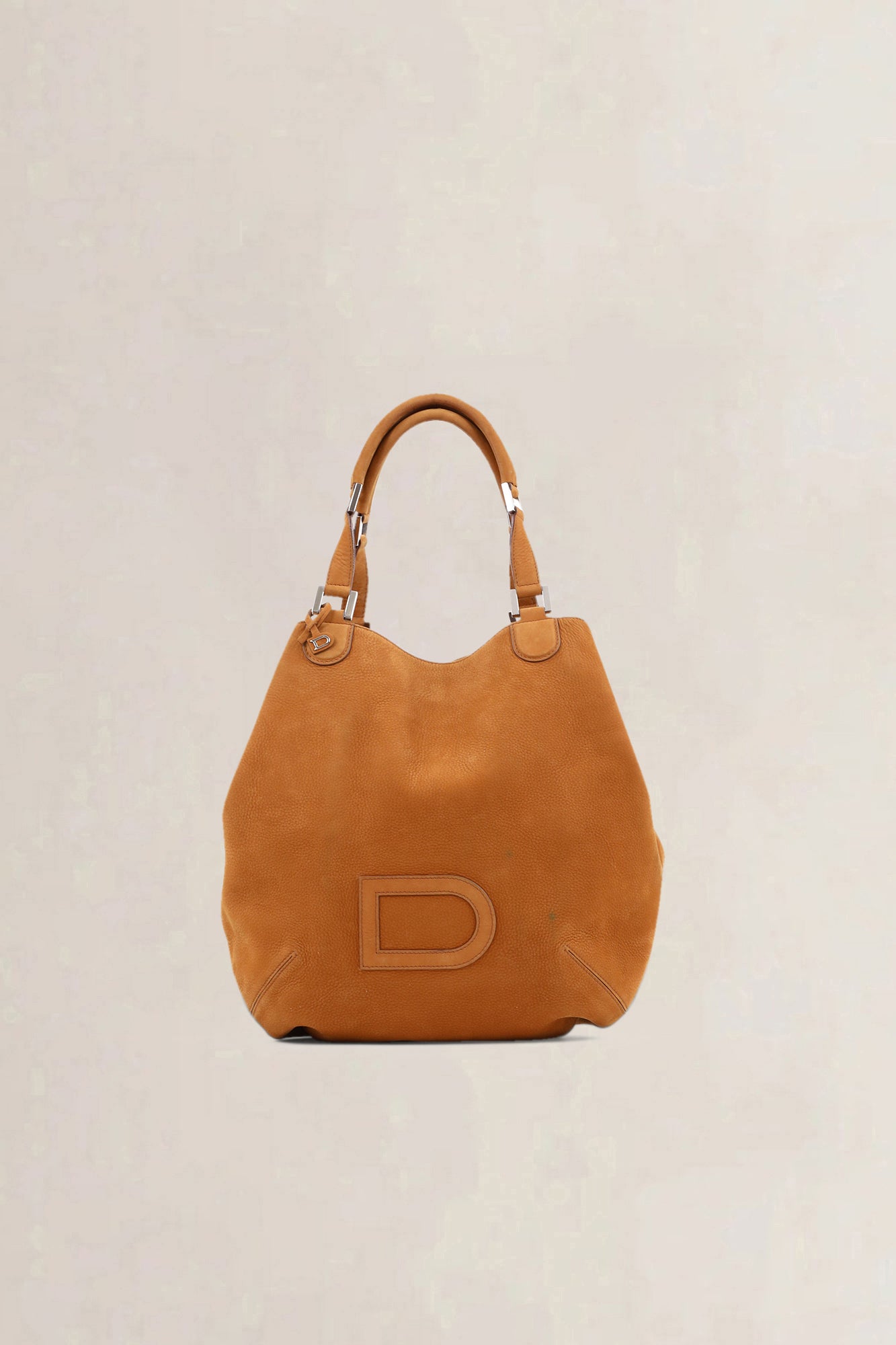 Delvaux Cognac Nubuck Louise Shoulder Bag