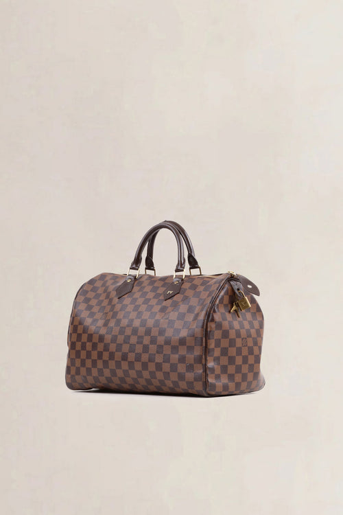 Louis Vuitton Damier Ebene Speedy 35 Top Handle Bag