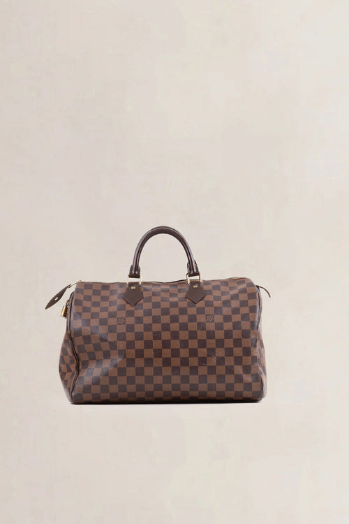 Louis Vuitton Damier Ebene Speedy 35 Top Handle Bag
